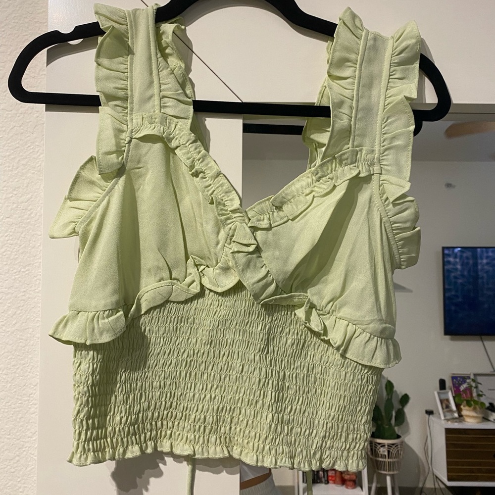 TOPSHOP mint green crop top